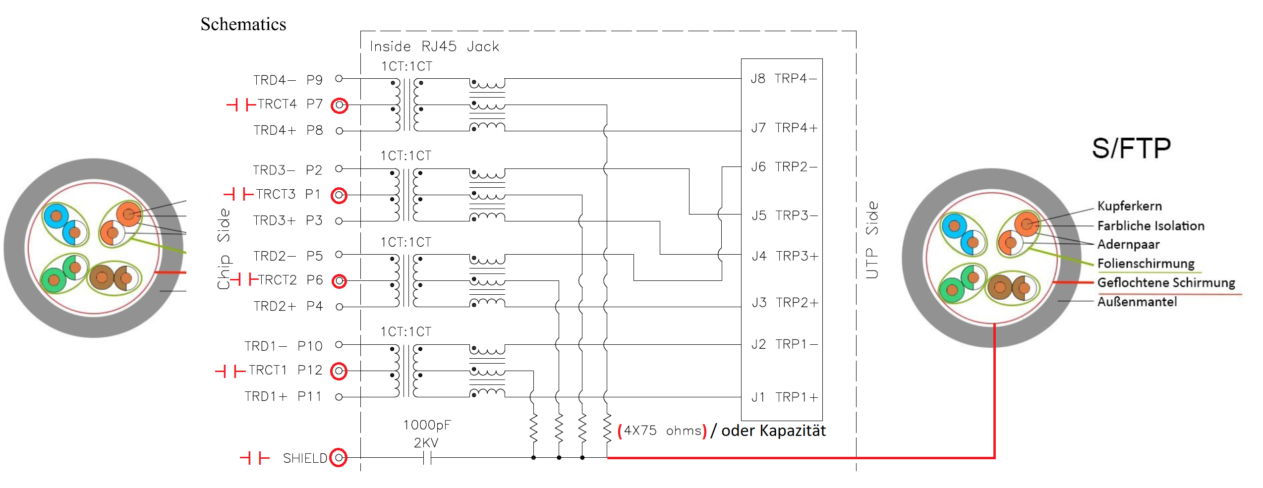 basic Schematik Ethernet Transformatoren